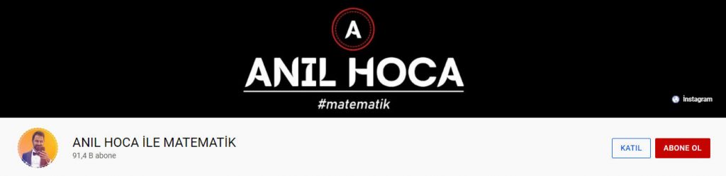 Anıl hoca ile matematik Youtube kanalı