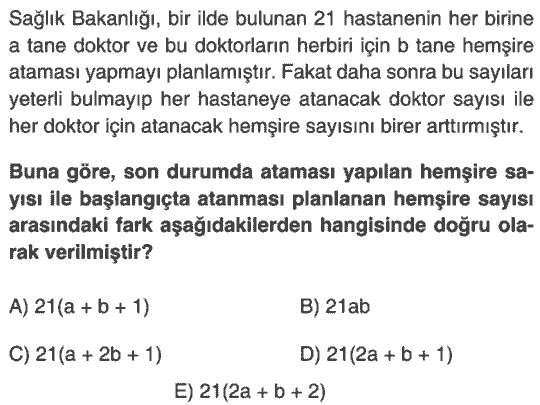Bilgi sarmal Yayınları TYT matematik soru bankası, yeni nesil problemler